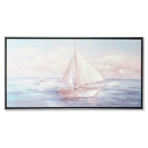 CUADRO LIENZO DECORATIVO VELERO 43X3,5X83CM