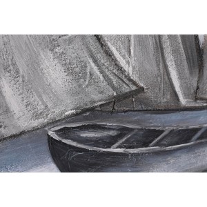 CUADRO LIENZO MADERA DECORATIVO VELEROS 80X2,8X120CM