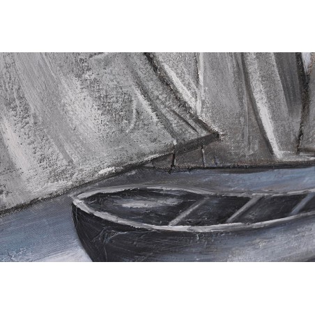 CUADRO LIENZO MADERA DECORATIVO VELEROS 80X2,8X120CM