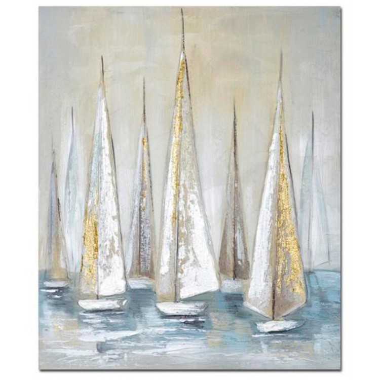 CUADRO LIENZO DECORATIVO VELERO GOLD 50X2,5X60CM