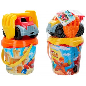 Cube Full service Beach for Kids with Rake, Shovel and Truck. 2 Models to choose from, Children's Toy 18x14 cm