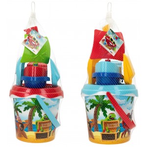 Cube Plein service de Plage pour les Enfants avec le Râteau, la Pelle, et un Bateau Pirate. 2 Modèles au choix, Jouet pour