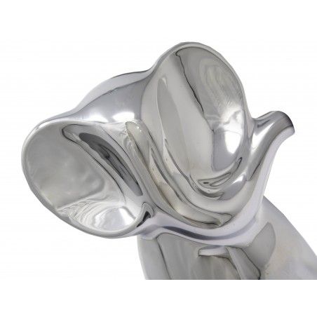 Lot de 2 Figures Céramique Argent Elephant (19,5 cm et 23 cm) 