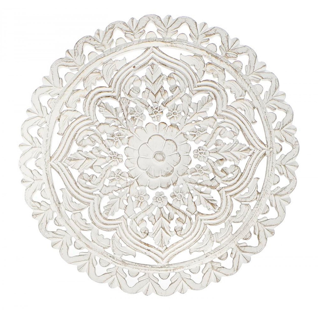 DECORACIÓN PARED RETABLO TALLADO MDF MANDALA FLOWER 40x40CM