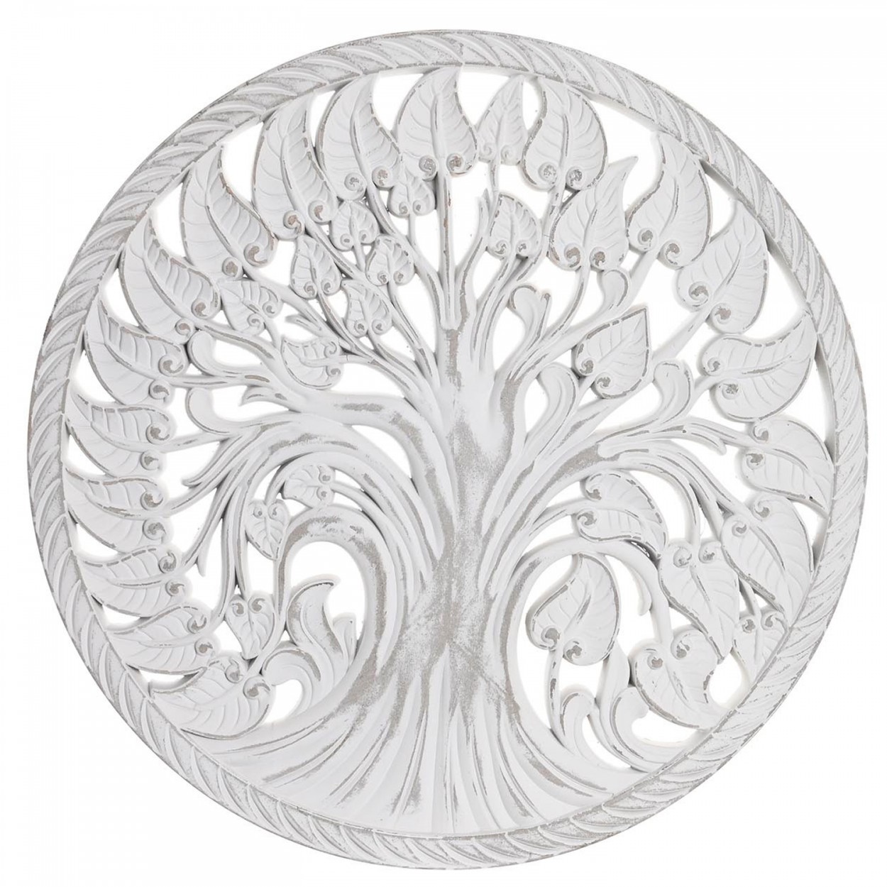 DECORACIÓN PARED RETABLO TALLADO CIRCULAR MDF ÁRBOL DE LA VIDA 60x60CM