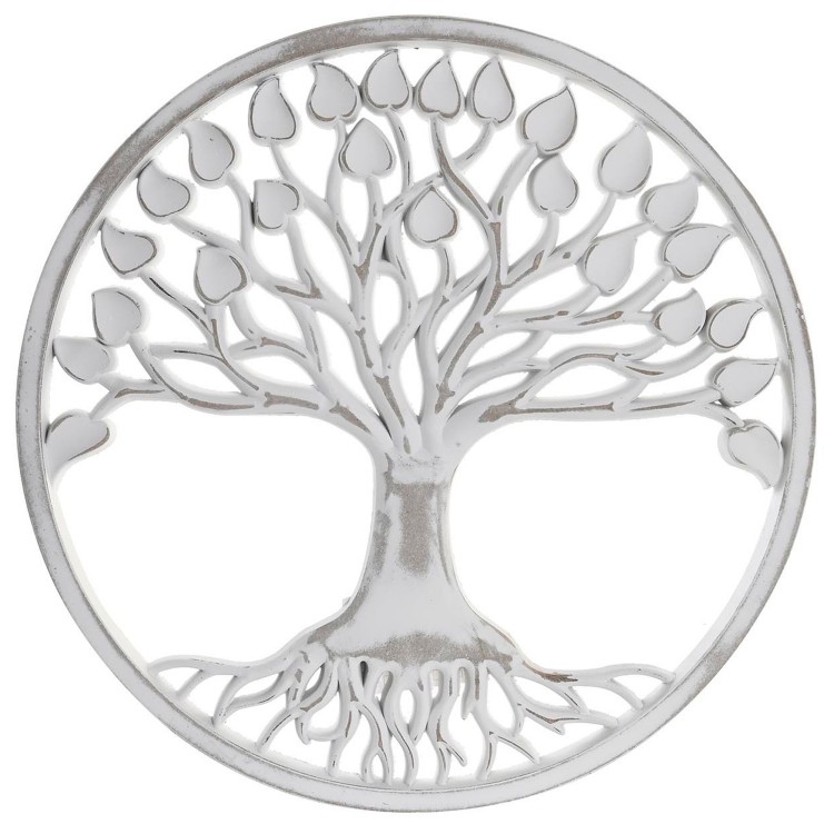 DECORACIÓN PARED RETABLO TALLADO CIRCULAR MDF ÁRBOL DE LA VIDA 39X39CM