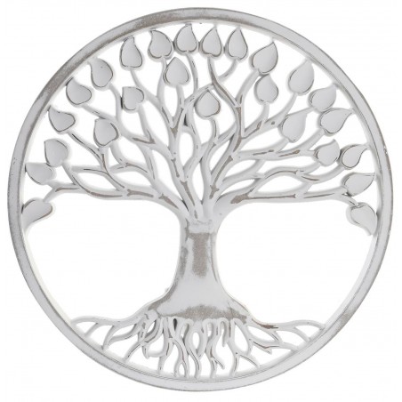 DECORACIÓN PARED RETABLO TALLADO CIRCULAR MDF ÁRBOL DE LA VIDA 39X39CM