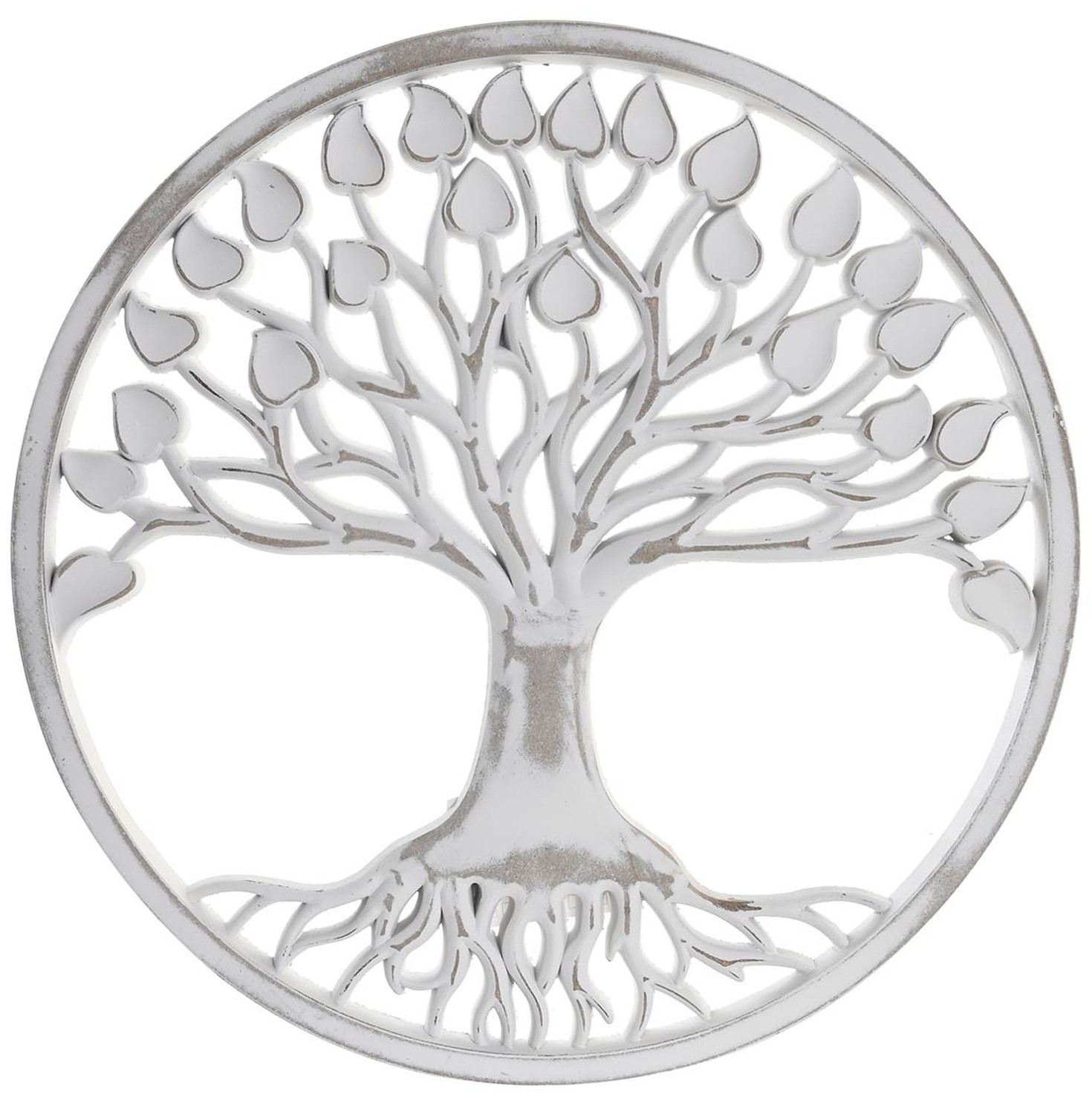 DECORACIÓN PARED RETABLO TALLADO CIRCULAR MDF ÁRBOL DE LA VIDA 39X39CM