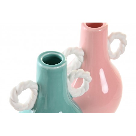 JARRON DECORATIVO ALTO BOTELLA VINTAGE DOBLE ASA 10,5X9X15CM