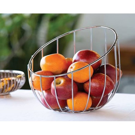 FRUTERO COCINA MODERNO OBLICUO ACERO CROMADO 29X29X12,5CM