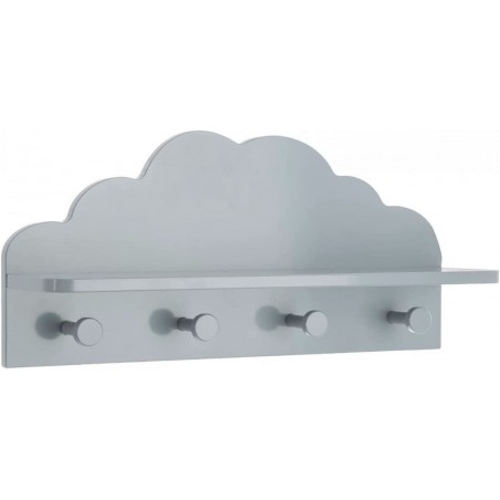 *TARA* PERCHERO PARED INFANTIL MADERA LUR CON BALDA GRIS