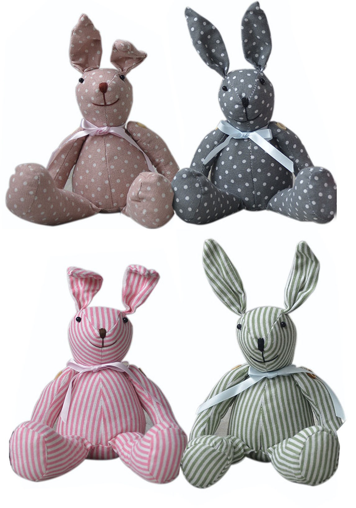 PELUCHE ENCANTADOR CONEJO SET 2  13x18x16CM