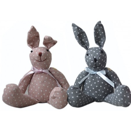 PELUCHE ENCANTADOR CONEJO SET 2  13x18x16CM