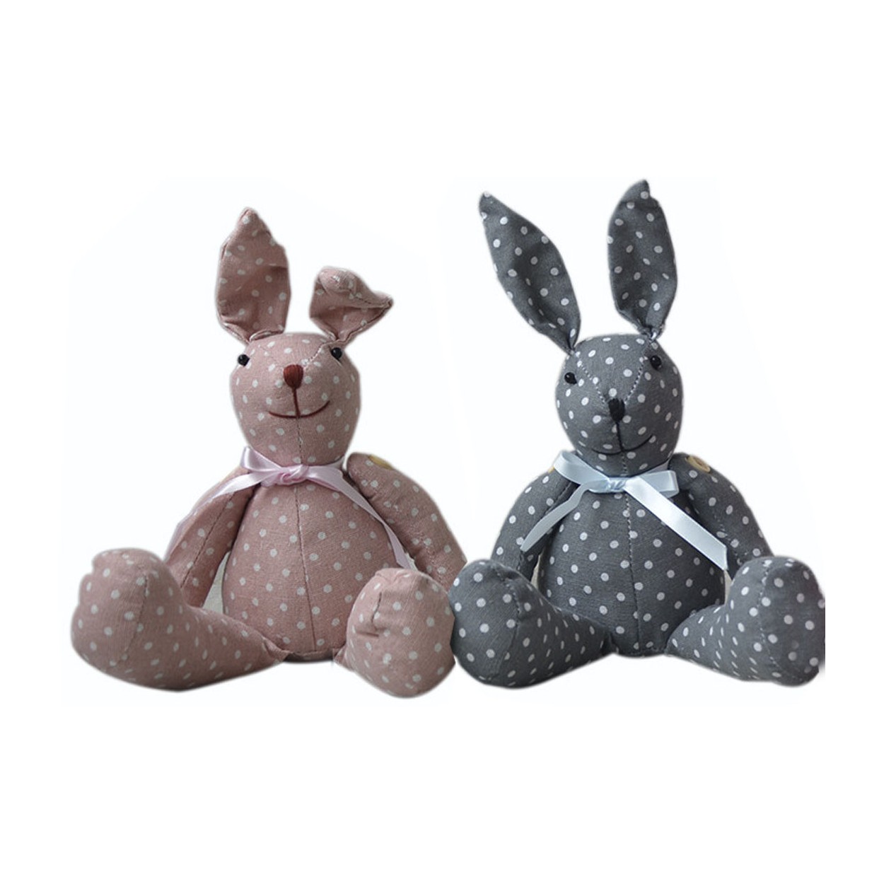 PELUCHE ENCANTADOR CONEJO SET 2  13x18x16CM