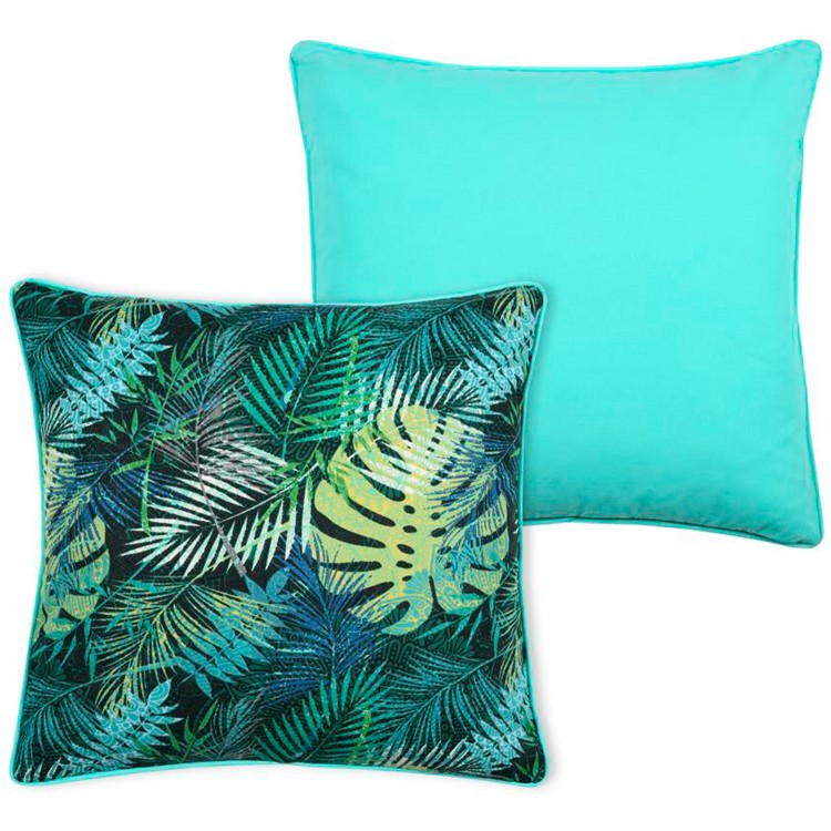 COJÍN DECORATIVO CUADRADO MANGROVE AZUL ALGODÓN 45X45CM