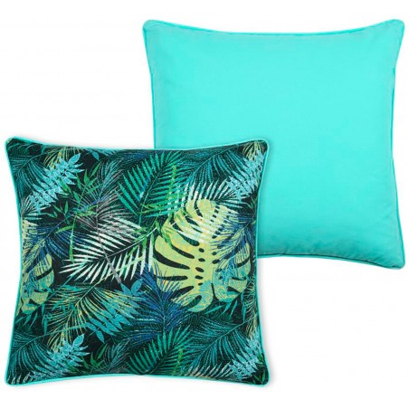 COJÍN DECORATIVO CUADRADO MANGROVE AZUL ALGODÓN 45X45CM