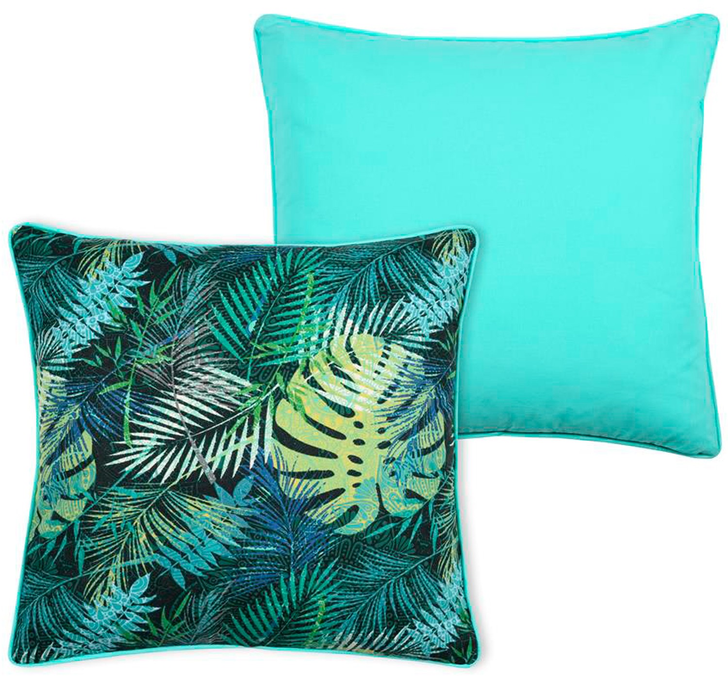 COJÍN DECORATIVO CUADRADO MANGROVE AZUL ALGODÓN 45X45CM