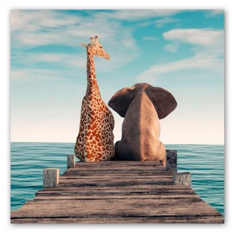 CUADRO DECORATIVO PARED ANIMALES PLAYA 50X50CM