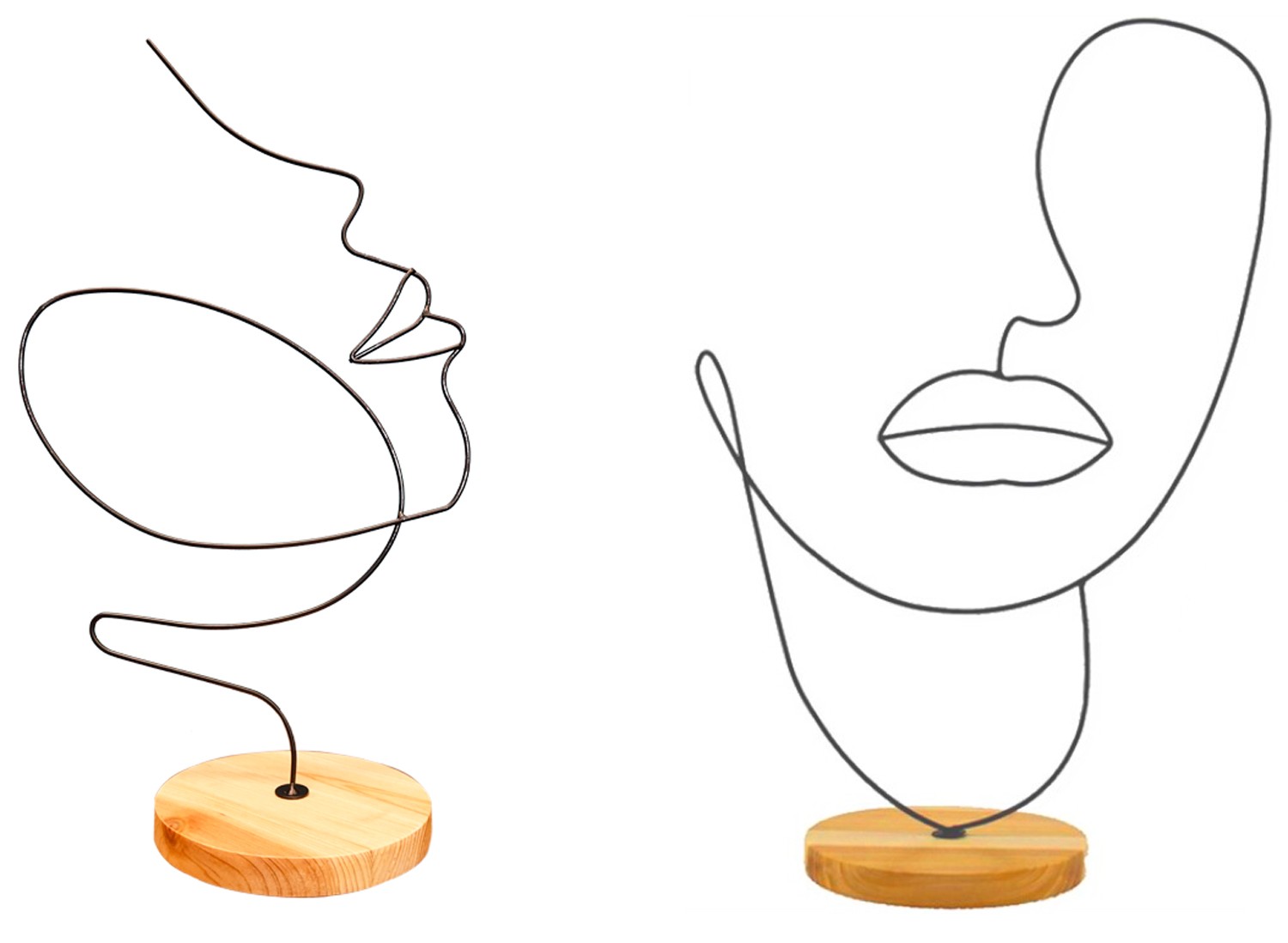 FIGURA DECORATIVA METÁLICA SILUETA LINEAL 30X15X45CM