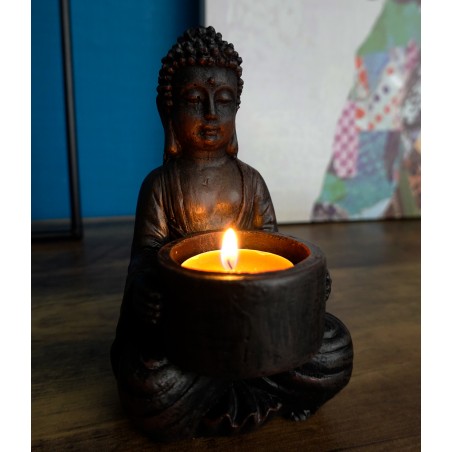 PORTAVELAS DECORATIVO BUDA ZEN 14CM