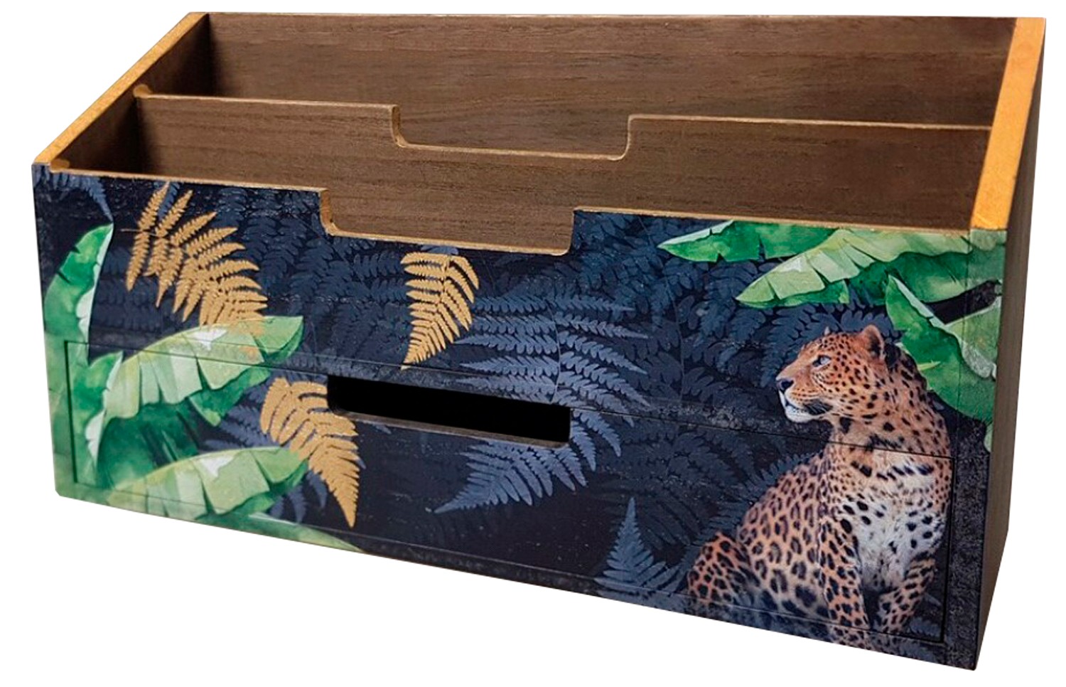 CAJA ORGANIZADORA ESCRITORIO JUNGLY 30X10X16CM