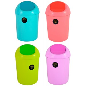 PAPELERA OFICINA PVC TAPA COLORS 34,50X21X14CM