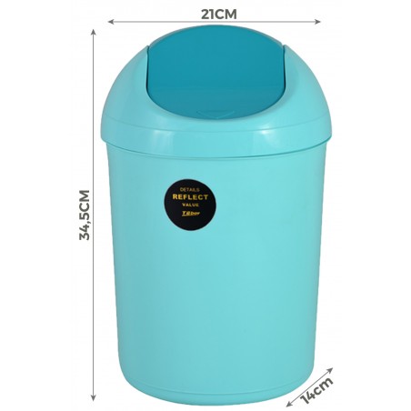 PAPELERA OFICINA PVC TAPA COLORS 34,50X21X14CM
