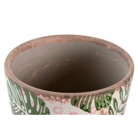MACETERO DECORATIVO GRES LEAVES 14X14CM