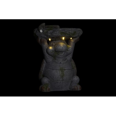 *TARA* MACETERO DECORATIVO TORTUGA MAGNESIA LED 27,6X21,5X36CM