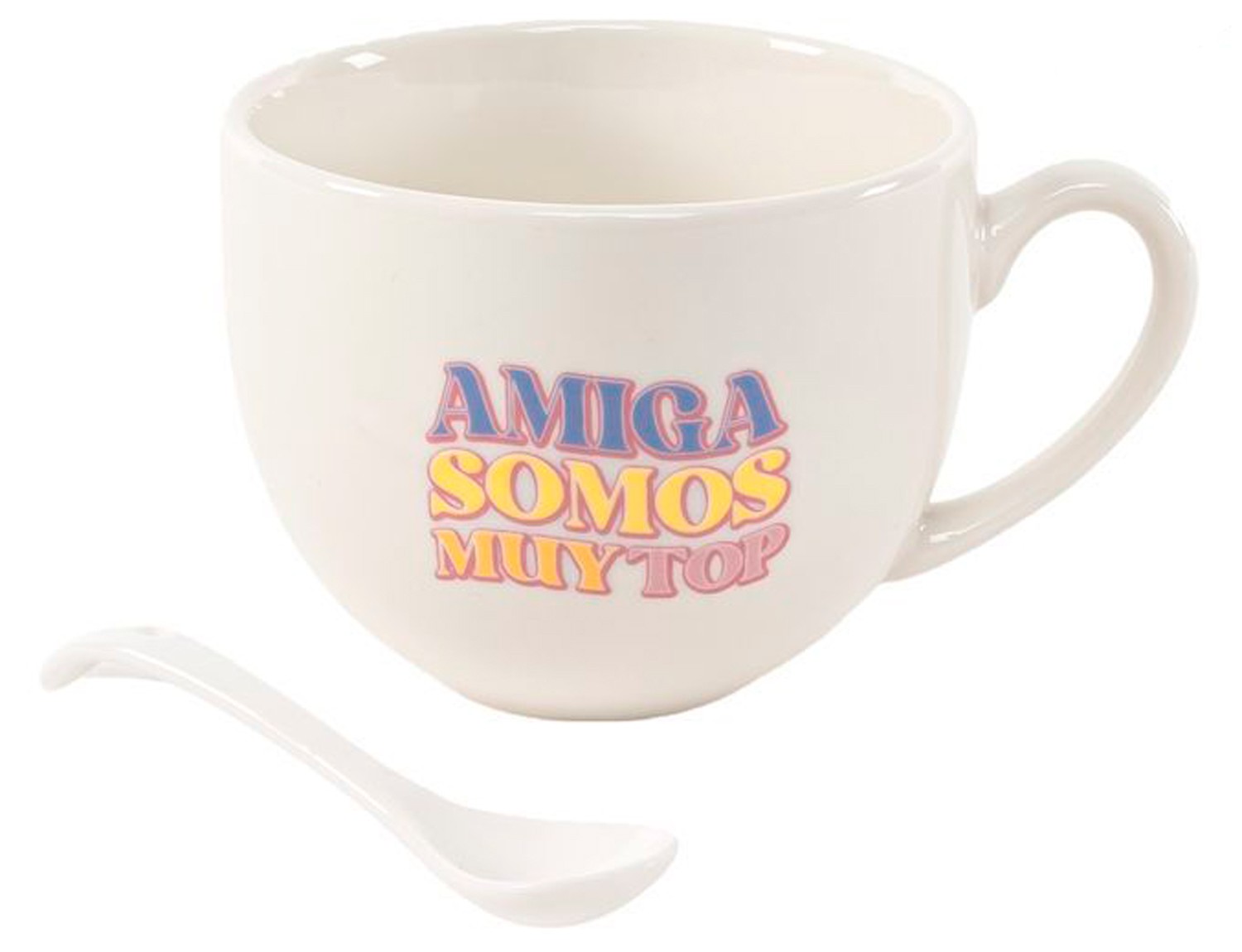 TAZA MUG AMIGA TOP CERÁMICA CUCHARA 265ML