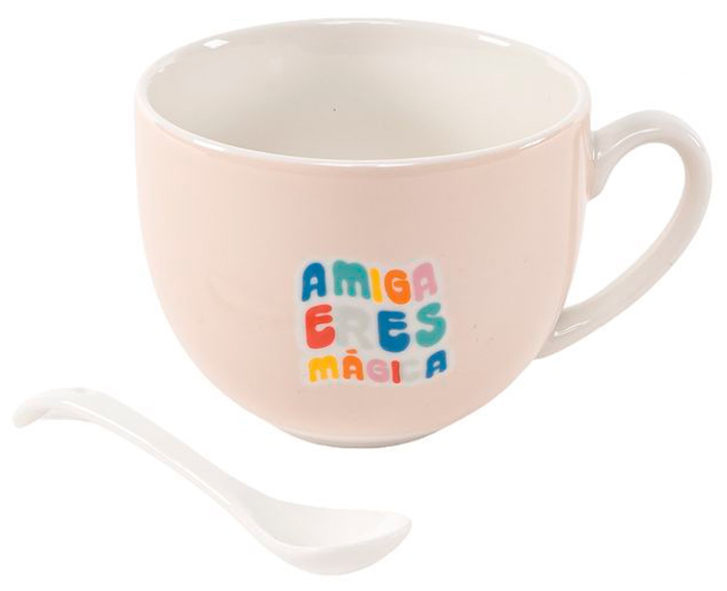 TAZA MUG AMIGA MÁGICA CERÁMICA CUCHARA 265ML