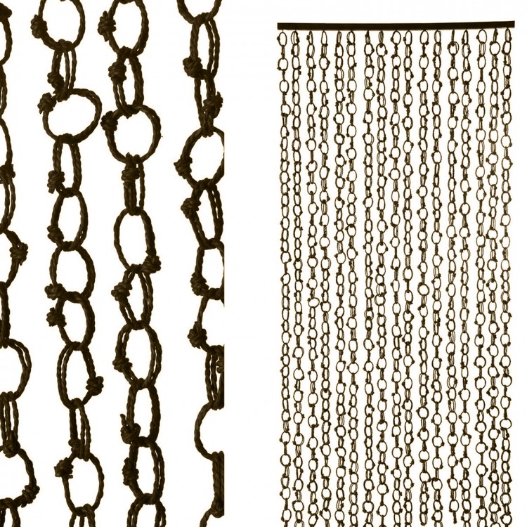 CORTINA PUERTA SISAL NARUTAL AROS CHOCOLATE 90X200CM