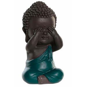 FIGURA BUDA MONJE BEBE MONOS SABIOS 5,5X5X10,5CM