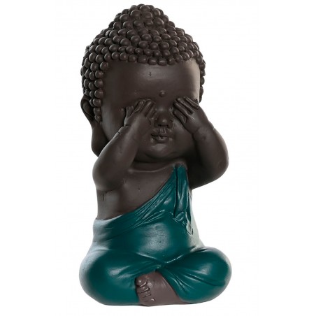 FIGURA BUDA MONJE BEBE MONOS SABIOS 5,5X5X10,5CM