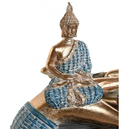 PORTAVELAS BUDA DECORATIVO MANO DORADO 25,7X8X16CM