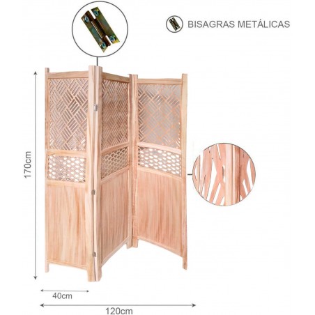 BIOMBO SEPARADOR DECORATIVO NATUR 120X170CM