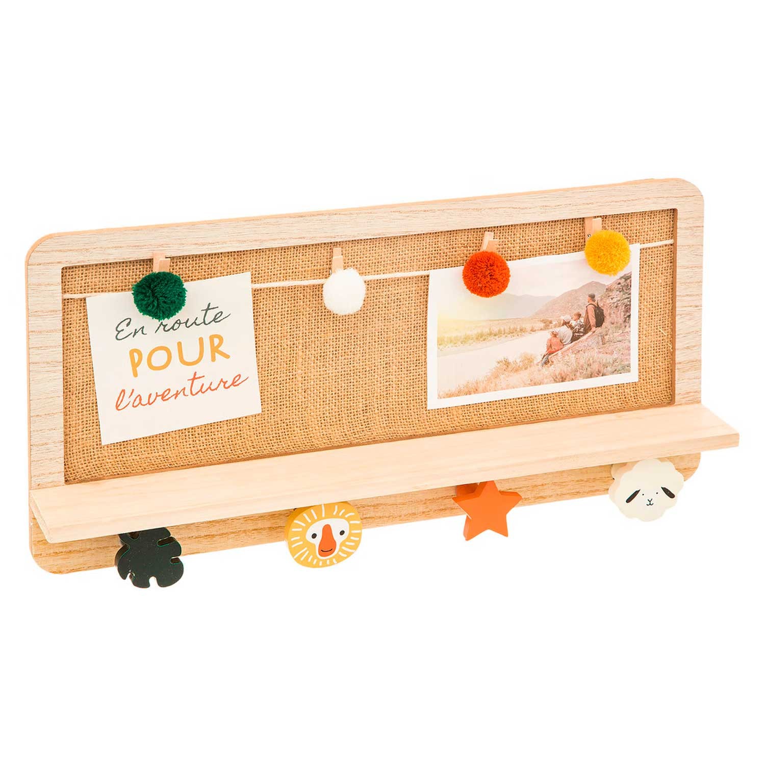 PERCHERO INFANTIL SAFARI ANIMALES 4 GANCHOS 45X5X22CM