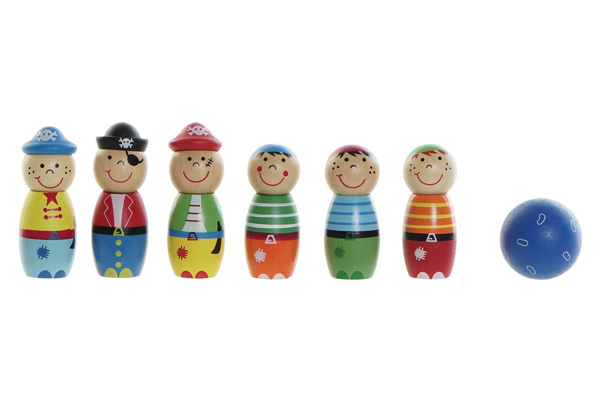 BOLOS MADERA PIRATAS JUGUETE INFANTIL MULTICOLOR