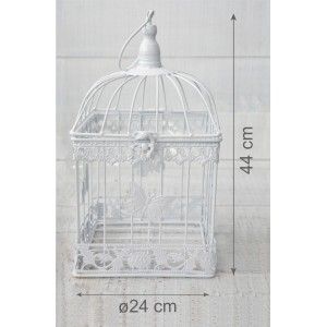 Jaula Blanca Decorativa de Metal "Mariposa", Elegante y Original. Decoración Jaulas Boda, Comunión, Jardín, Navidad.