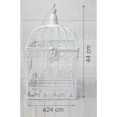 Jaula Blanca Decorativa de Metal "Mariposa", Elegante y Original. Decoración Jaulas Boda, Comunión, Jardín, Navidad.