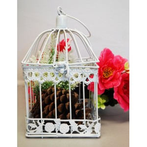 *TARA*  Jaula Blanca Decorativa de Metal, Elegante y Original "Mariposa". Decoración Jaulas Boda, Comunión, Jardín, Navidad.