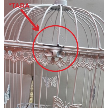 *TARA*  Jaula Blanca Decorativa de Metal, Elegante y Original "Mariposa". Decoración Jaulas Boda, Comunión, Jardín, Navidad.