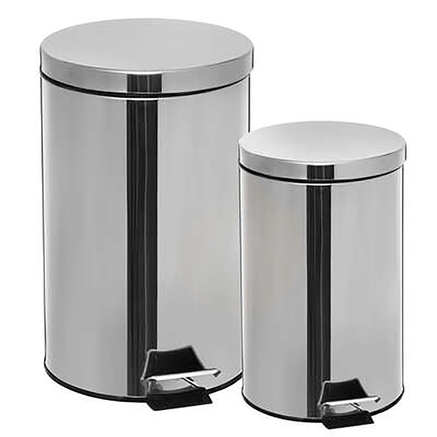 *TARA* PAPELERAS INOX CUBO, TAPA Y PEDAL 12L / 3L
