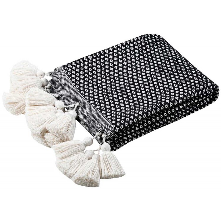 PLAID MANTA INVIERNO BELOHA NEGRO ALGODÓN 125X150CM