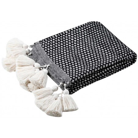 PLAID MANTA INVIERNO BELOHA NEGRO ALGODÓN 125X150CM