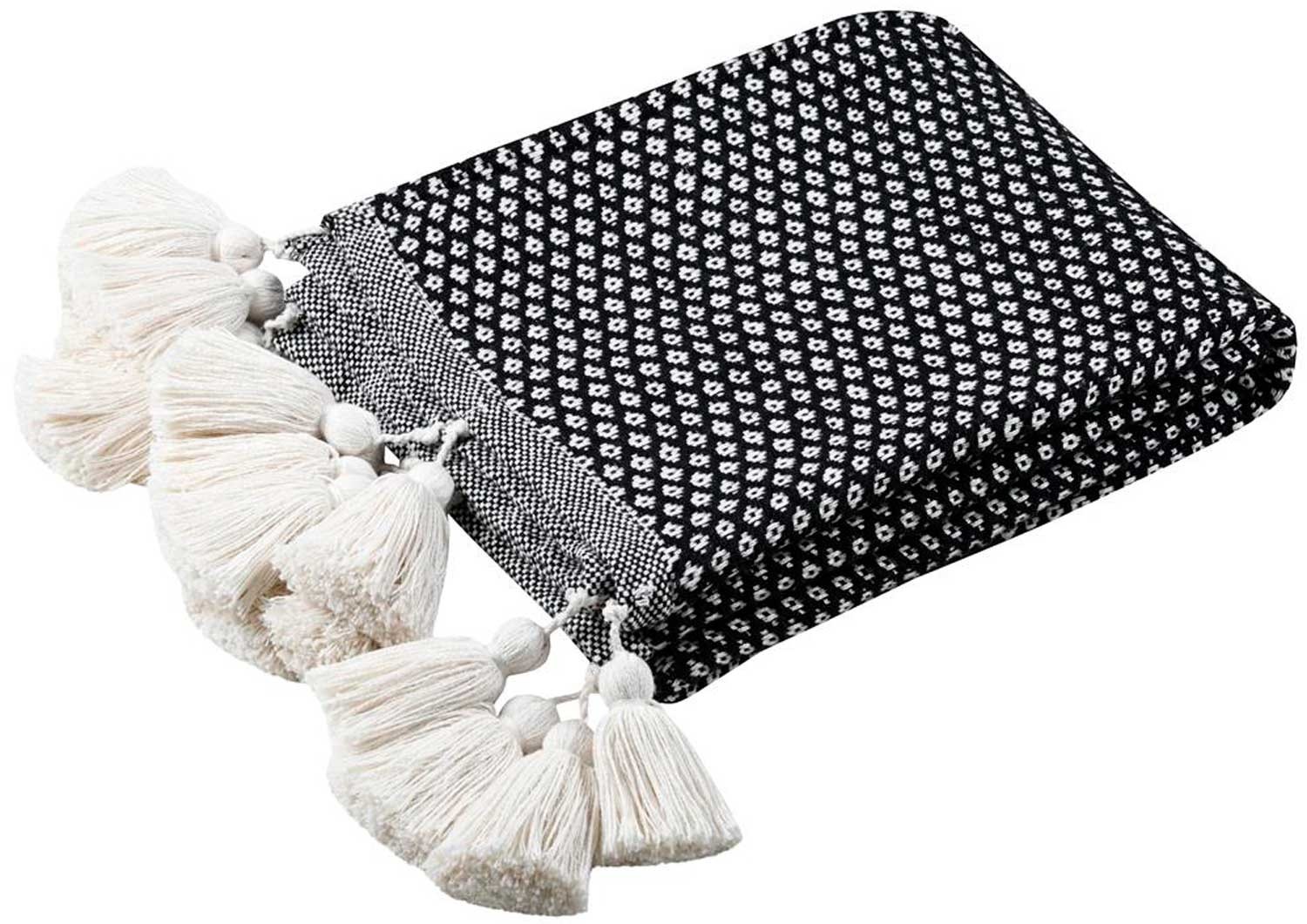 PLAID MANTA INVIERNO BELOHA NEGRO ALGODÓN 125X150CM