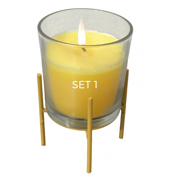 VELA CITRONELA SOPORTE METÁLICO 7X7X12CM 120GR