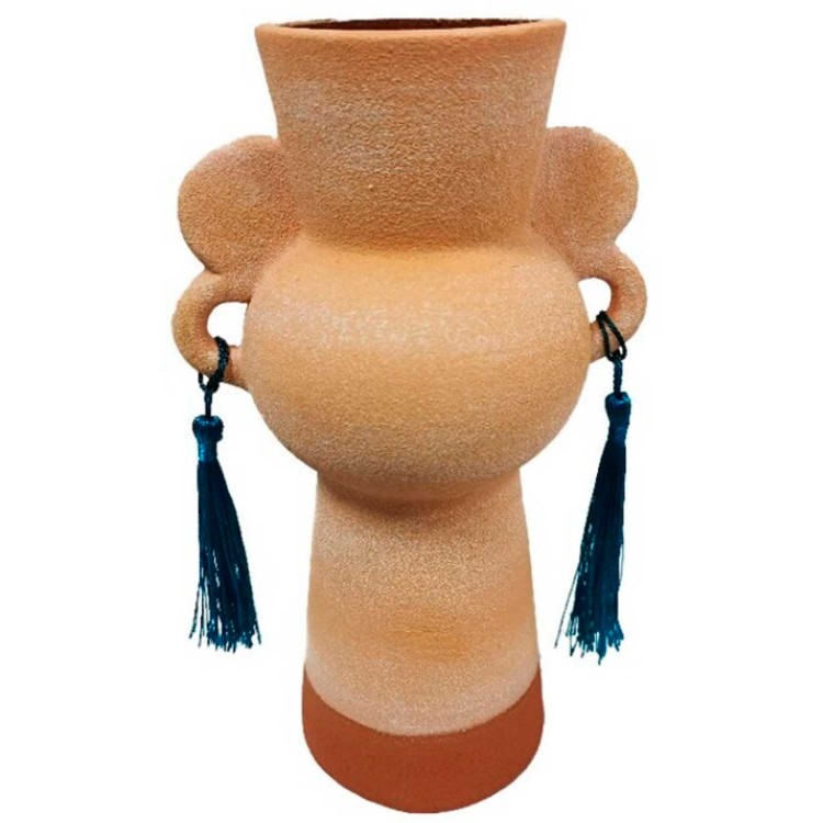 JARRÓN DECORATIVO TERRACOTA FLOKY 22,6X13,6CM
