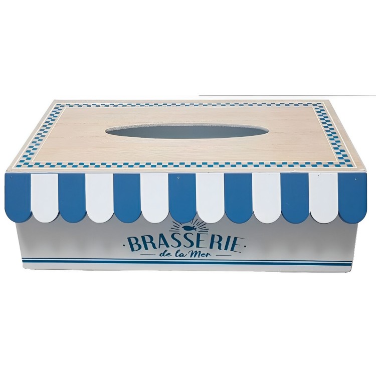 CAJA DE PAÑUELOS TROPICAL MDF BRASSERIE 25X15,5X8,5CM