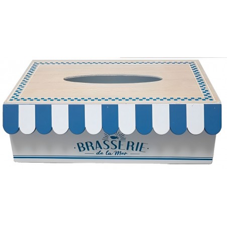 CAJA DE PAÑUELOS TROPICAL MDF BRASSERIE 25X15,5X8,5CM